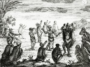Die Hottentotten verehren den Mond, Illustration aus 
