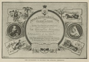 Das Imperial Institute: Die Einladung zur Eröffnungszeremonie von English School