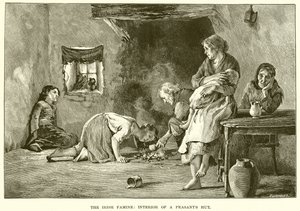 Die irische Familie: Innenansicht einer Bauernhütte