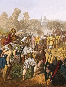 Die Israeliten umgeben die Mauern von Jericho