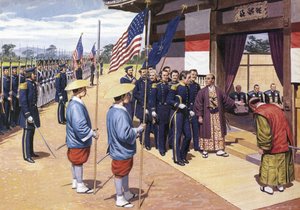 Die Japaner geben vor Commodore Perry nach