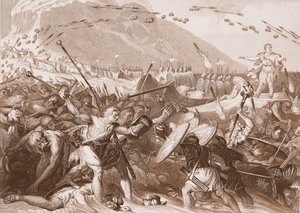 Die Landung von Julius Caesar in England im Jahr 55 v. Chr. von English School