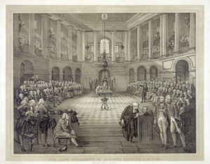 Das letzte Parlament Irlands, gewählt 1790, veröffentlicht 1874 von English School