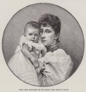 Die verstorbene Prinzessin von Bulgarien und Prinz Boris (Gravur) von English School