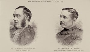 Der verstorbene Right Rev. Rowley Hill, Bischof von Sodor und Man und der verstorbene Captain E. B. T. Vaughan, 6. Punjaub-Infanterie, ermordet von Dacoits in Burma, aus The Illustrated London News, 18. Juni 1887