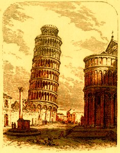 Der Schiefe Turm und die Apsis der Kathedrale, Pisa, Illustration aus Die Welt wie sie ist von George Chisholm, veröffentlicht 1885 (digital verbessert) von English School