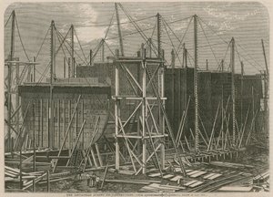 Der Leviathan während des Baus von English School