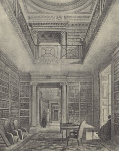 Die Bibliothek, 1844 (Gravur) von English School