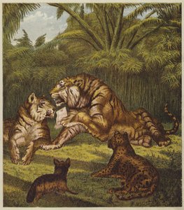 Der Empfang des Löwen (Farblithografie)