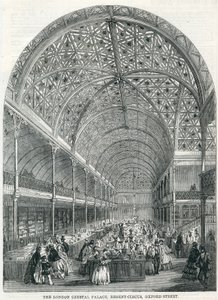 Der Londoner Kristallpalast, Regent Circus, Oxford Street, 1858 von English School