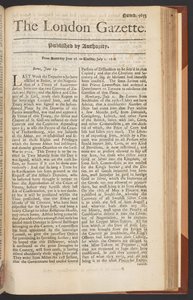 The London Gazette, Ausgabe 5655, Seite 1, 28. Juni 1718 von English School