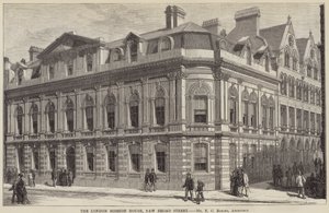 Das London Mission House, New Broad Street (Stich) von English School