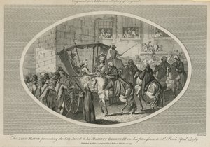 Der Lord Mayor überreicht das Stadtschwert an Seine Majestät George III