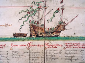 Die Mary Rose, aus dem Anthony Roll von English School