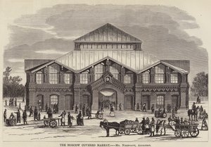 Der Moskauer überdachte Markt (Stich) von English School