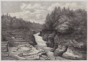 Die natürlichen Stufen am Fluss Montmorency, in der Nähe von Quebec (Stich)