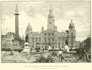 Die neuen städtischen Gebäude, George Square, Glasgow von English School
