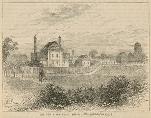 The New River Head, aus einer Ansicht veröffentlicht 1753