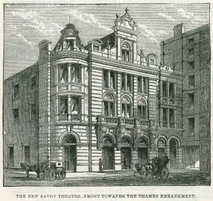 Das neue Savoy-Theater, Front zum Thames Embankment von English School