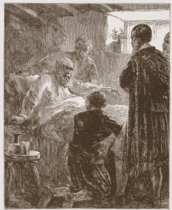 Die letzte Predigt des alten Bundesschließers, Illustration aus The History of Protestantism von James Aitken Wylie, veröffentlicht 1878 von English School