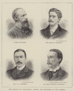 Die Eröffnung des Parlaments, Antragsteller und Unterstützer der Adresse (Gravur) von English School