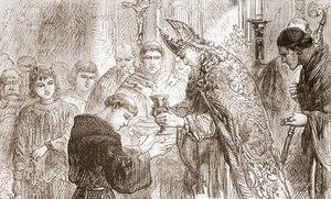Die Priesterweihe von Luther, Illustration aus Die Geschichte des Protestantismus von James Aitken Wylie, veröffentlicht 1878