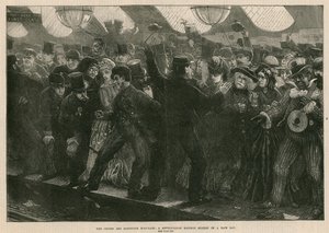 Das Oxford und Cambridge Bootsrennen: Ein Bahnhof der Metropolitan Railway an einem Renntag von English School
