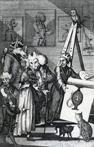 Der Maler, der sein Bild den Kennern und Antiquaren zur Prüfung vorlegt, 1774 von English School