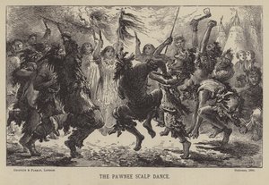 Der Pawnee-Kopftanz (Gravur) von English School