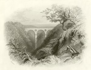 Die Peaths Brücke und Schlucht, Berwickshire von English School