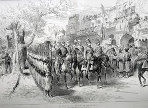 Der Prinz von Wales in Delhi: der Chandry Chowk von English School