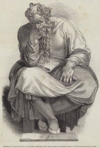 Der Prophet Jeremia, nach dem Gemälde von Michelangelo in der Sixtinischen Kapelle in Rom von English School