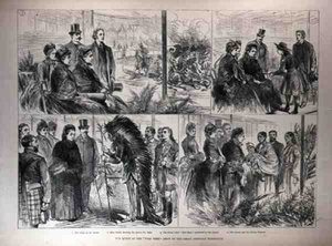Die Königin bei der Wild West Show der Great American Exhibition von English School