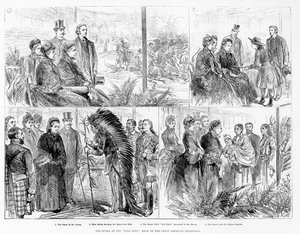 Die Königin bei der Wildwest-Show der Great American Exhibition, 1887 von English School