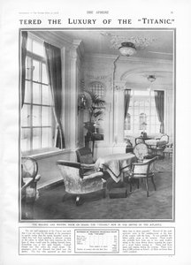Der Lese- und Schreibraum an Bord der Titanic, aus The Sphere, 27. April 1912