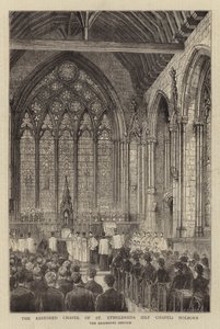 Die restaurierte Kapelle von St. Etheldreda (Ely Chapel) Holborn (Stich) von English School