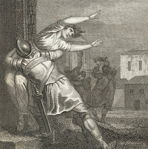 Die Römer entführen die Sabinerinnen, um sie zu ihren Frauen zu machen (Gravur)
