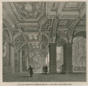 Die Royal Exchange, wie von F. Sang neu gestaltet - die nördliche Wandelhalle von English School