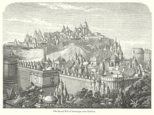 Der heilige Hügel von Sutrunjya, nahe Palitana (Gravur) von English School
