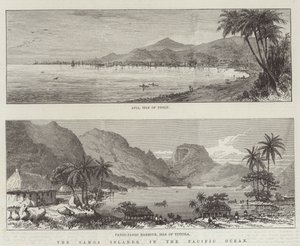 Die Samoa-Inseln im Pazifischen Ozean (Stich)
