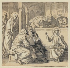 Der Erlöser im Tempel (Gravur) von English School