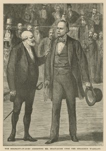 Der Serjeant-at-Arms verhaftet Mr. Bradlaugh auf Anordnung des Sprechers von English School