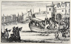 Die sieben Bischöfe kehren aus dem Tower zurück, 1688 von English School