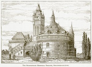 Das Shakespeare Memorial Theatre, Stratford-on-Avon (Gravur)