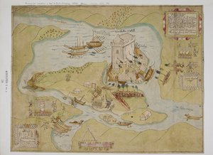 Die Belagerung von Eniskillen Castle von English School