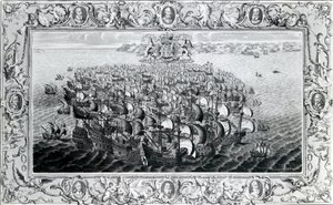 Die Spanische Armada, veröffentlicht von John Pine, 1739 von English School