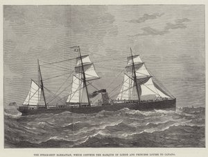 Das Dampfschiff Sarmatian, das den Marquis von Lorne und Prinzessin Louise nach Kanada bringt (Gravur)
