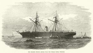 Der Dampfer Tripoli gestrandet nahe den Tuskar Rocks, Wexford