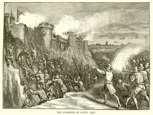 Der Sturm auf Cádiz, 1596 von English School