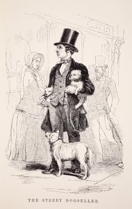 Der Straßenhundeverkäufer, Illustration aus London Labour and London Poor von Henry Mayhew, veröffentlicht 1862 von English School